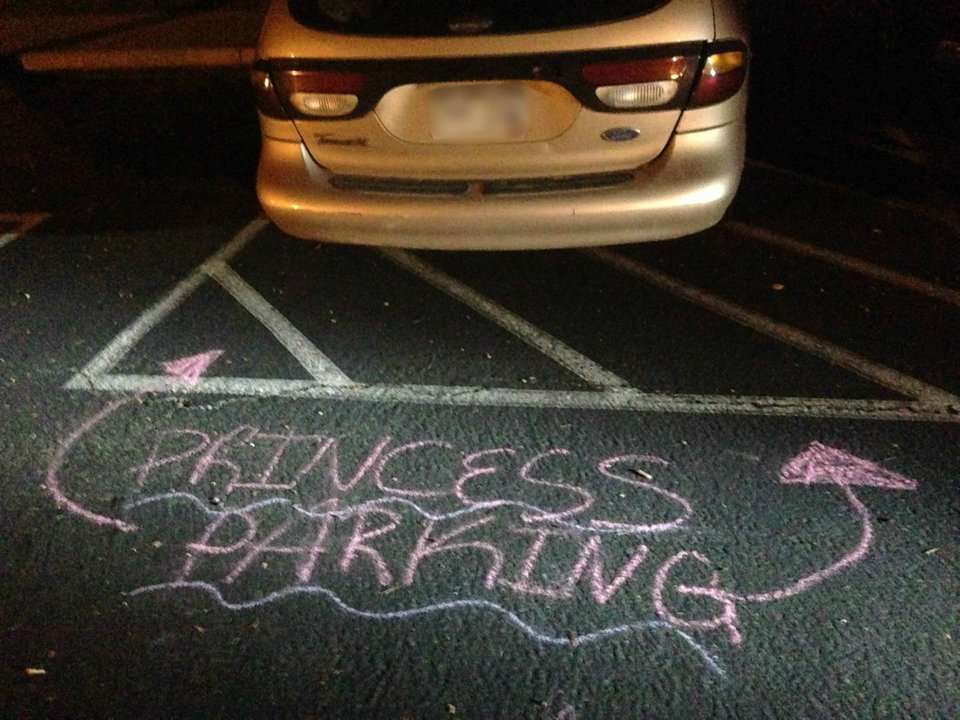“My friend parked like a d-bag. The neighbor kids left him a message.”