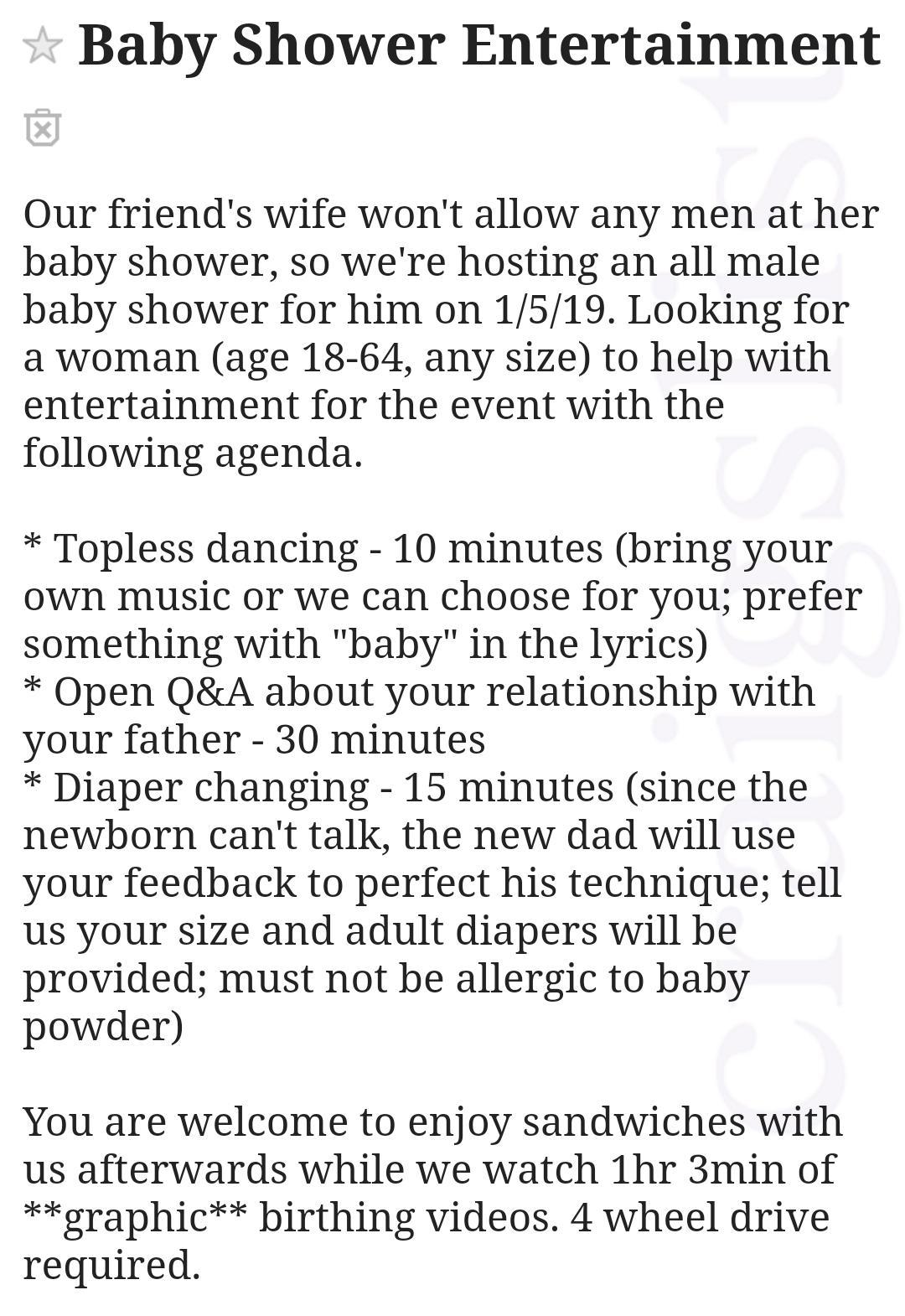 power iso serial - Baby Shower Entertainment Our friend's wife won't allow any men at her baby shower, so we're hosting an all male baby shower for him on 1519. Looking for a woman age 1864, any size to help with entertainment for the event with the ing a