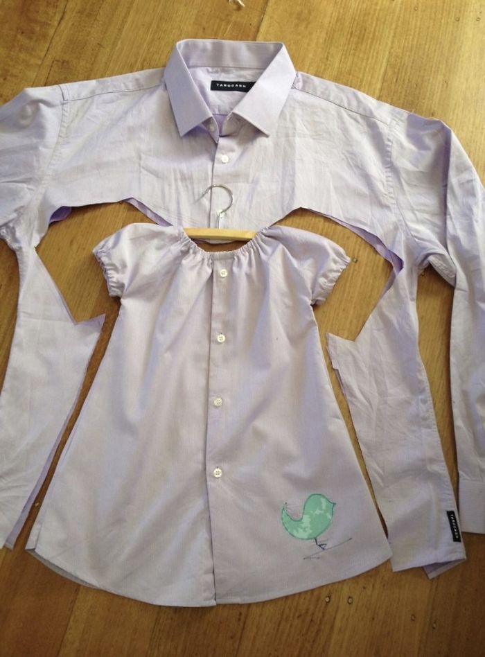 Make A Baby Dress Out Of An Old Button-Up Shirt