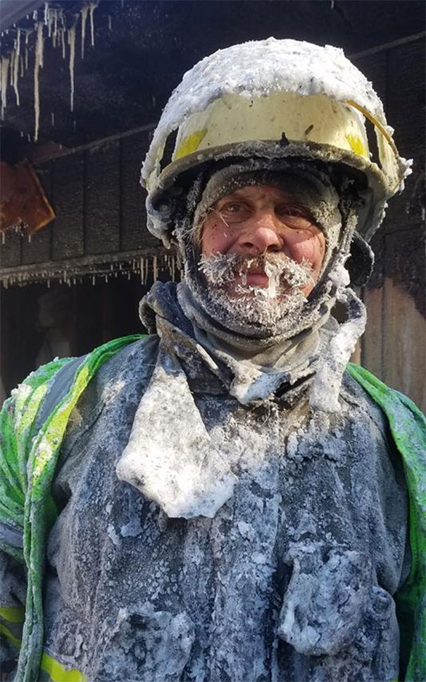 cold frozen firefighter