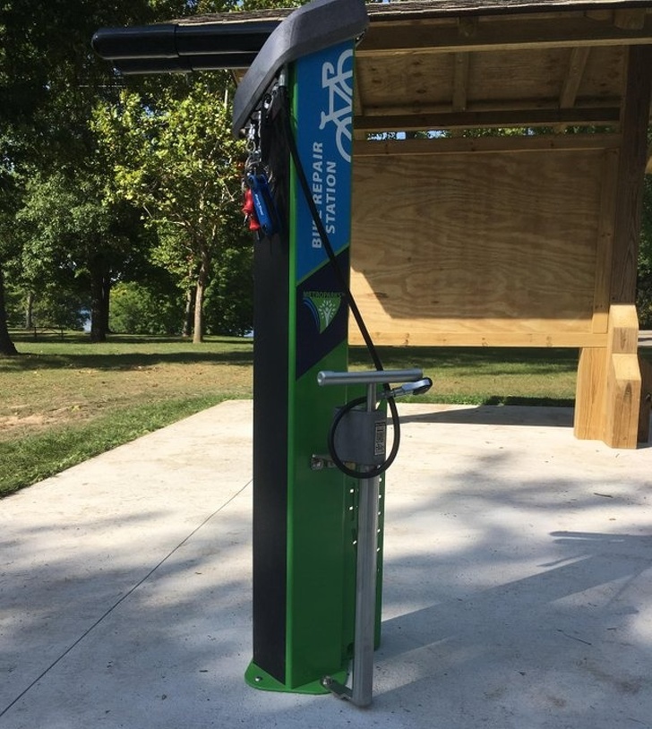 This park has a bike repair station. (Canada)