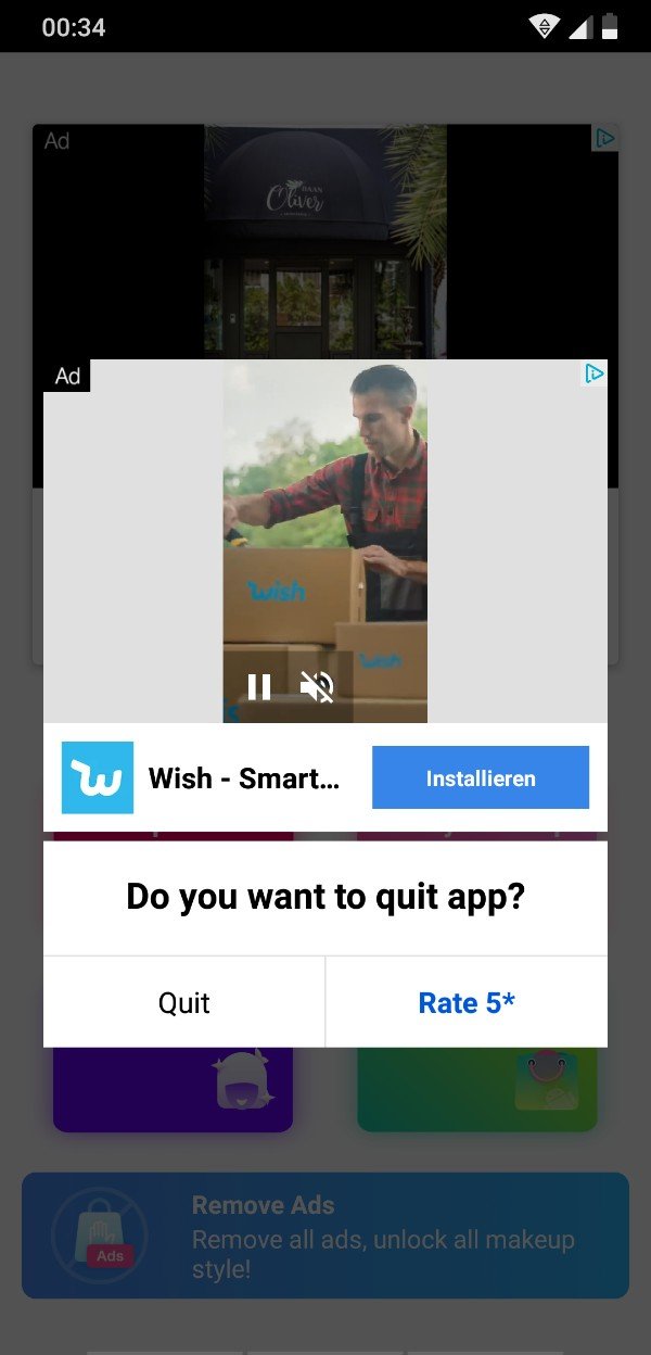 “When you try to close the 30 second ad that plays when opening the app, you have to either quit the app or rate it 5 stars.”