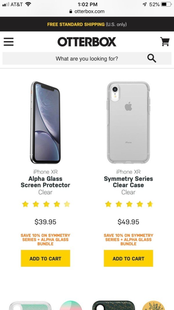 “Otterbox has their rating set up so that the unfilled stars are almost identical to the actual stars a product has received.”