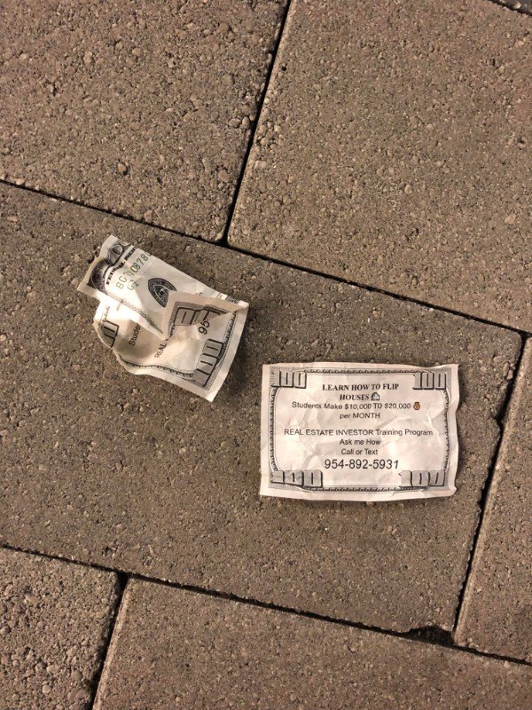 Someone scattered these all over downtown, way to advertise.
