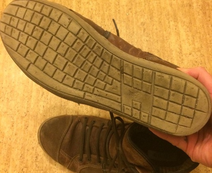 These shoes leave keyboard footprints.