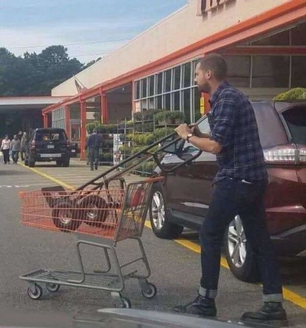 hand truck in shopping cart