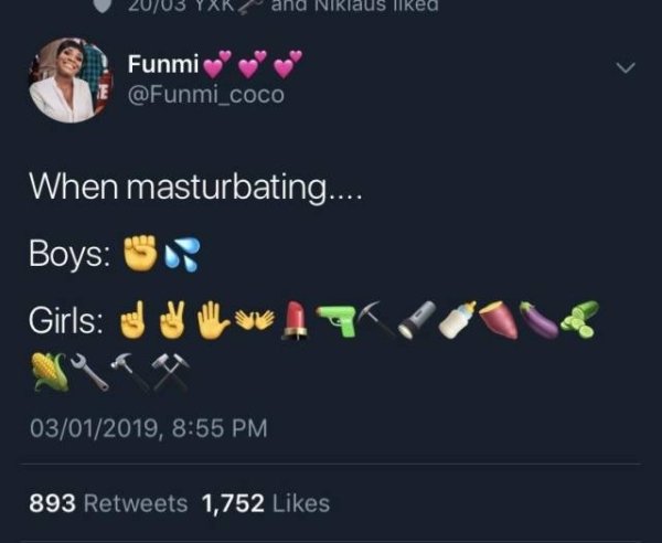 memes - men vs women masturbating meme - 2003 YXRzana Niklaus la Funmi When masturbating.... Boys S Girls du 1991 03012019, 893 1,752