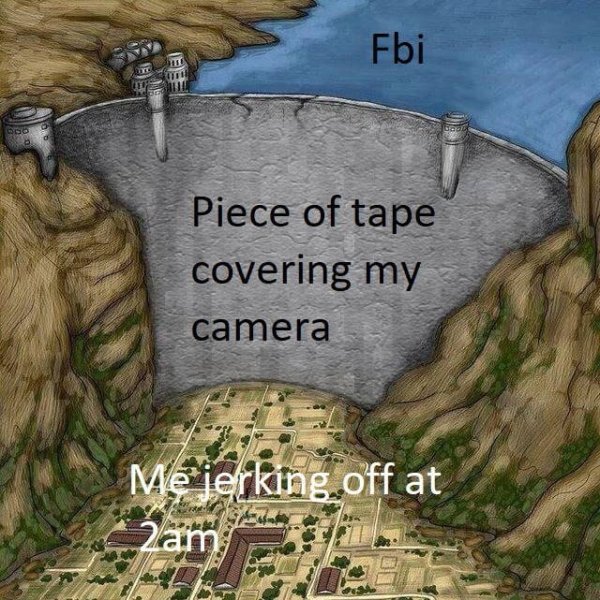 memes - my clenched anus meme - Fbi Piece of tape covering my camera Me jerking off at 2am