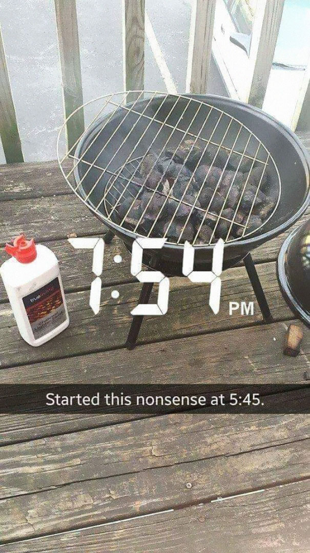 Woman fails at trying to grill burgers