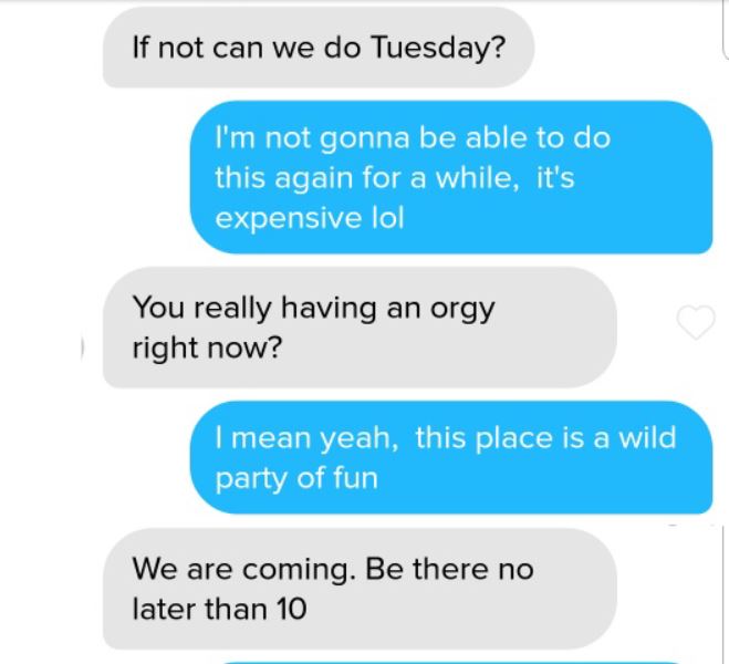 Horny guy really thinks he's going to an orgy