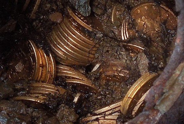 The Saddle Ridge Hoard.
While most valuable treasures are found by treasure hunters, salvage teams and dedicated hobbyists, sometimes a regular person just stumbles across a random find.

This stash was found by a California couple, who found a can full of rare, near-mint coins from the Gold Rush Era. Estimated to be wroth over $10 Million, the couple decided to partner with a collectables store, to sell the coins and pay off their debts/donate to charity.