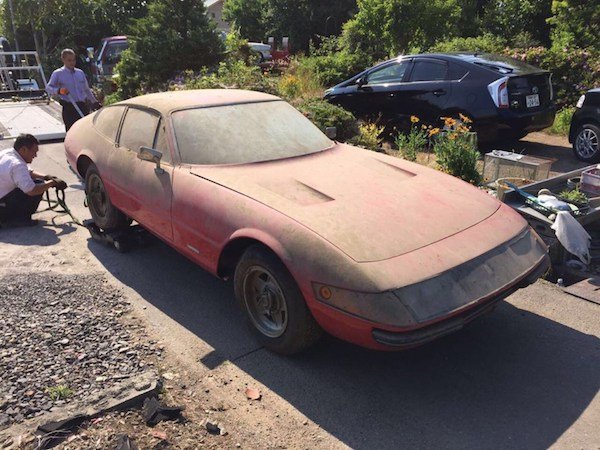 A rare Ferrari was gathering dust in a Japanese barn.
In 2017, a rare 1969 Ferrari 365 GTB/4 Daytona was found abandoned in a barn. This is exciting because it’s the only street version of the car with a full aluminum body.

According to reports, the car had been shipped in 1971 to a Japanese dealership and was purchased in 1980, by the man who’s barn it was. Then it gathered dust until then.

It was sold, in an unrestored condition, for $2.17 million.