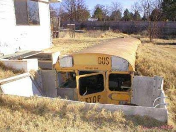 redneck storm shelter - Bus Stop