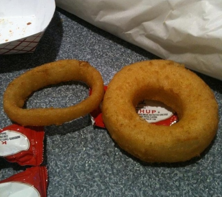 “This onion ring I got is huge.”