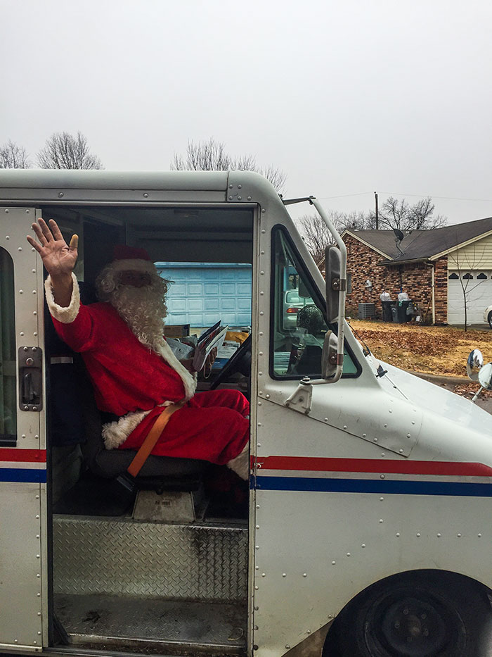 Our Mailman Dresses Like Santa On Christmas Eve