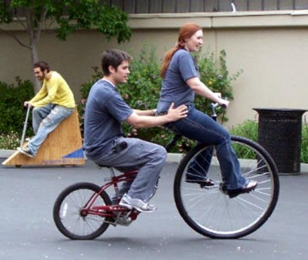 two person bike funny