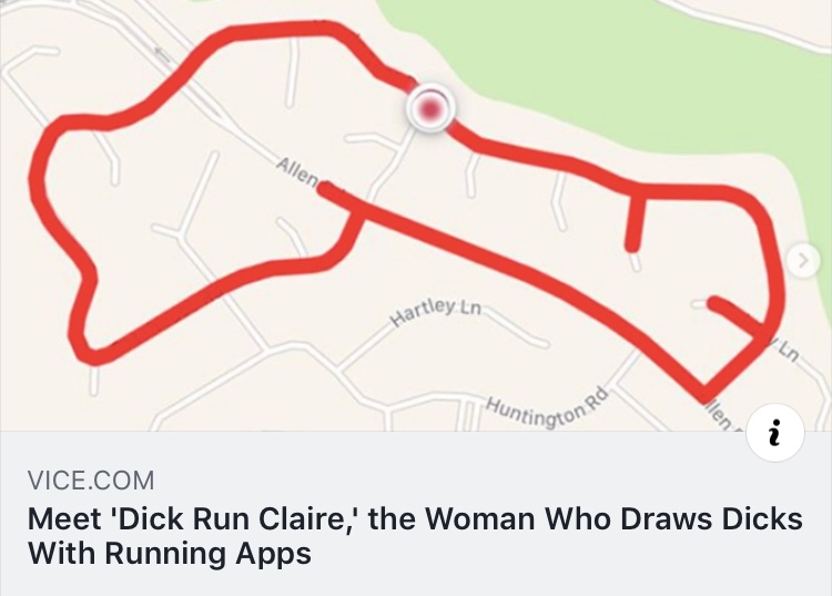 dick running map - Allen Hartley in Hunting von Rd Vice.Com Meet 'Dick Run Claire,' the Woman Who Draws Dicks With Running Apps