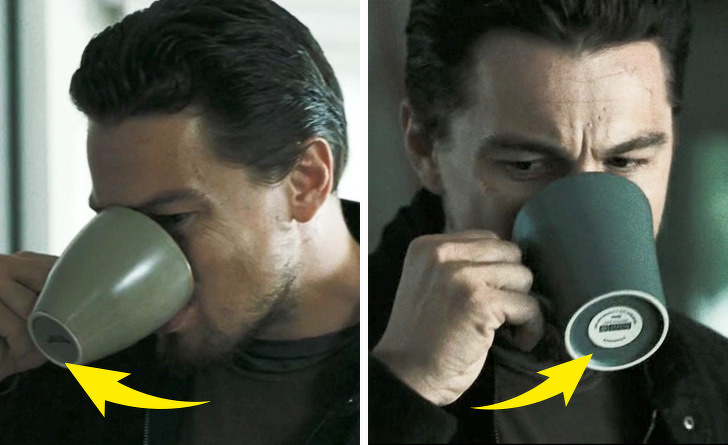 Body of Lies: Ferris’s mug changes while he is drinking coffee.