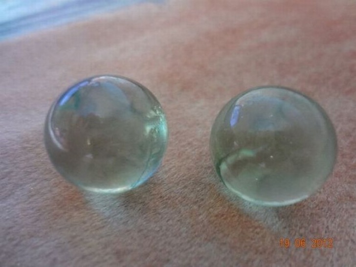 Mysterious glass balls that kids collect.