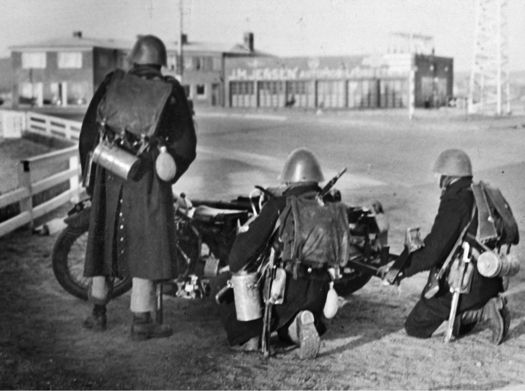Danish soldiers prepare to resist the German invasion of their country during WWII.