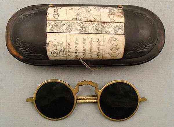 Did you know that sunglasses were invented in ancient China? The lenses were made of hazy quartz and while they didn't actually protect the eyes from UV rays, they did help with glare. They were even described as early as the 12th century as being used by judges in courtrooms to conceal their emotions. 