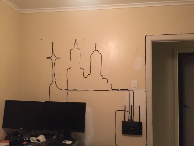 A creative way to hide your extra cables