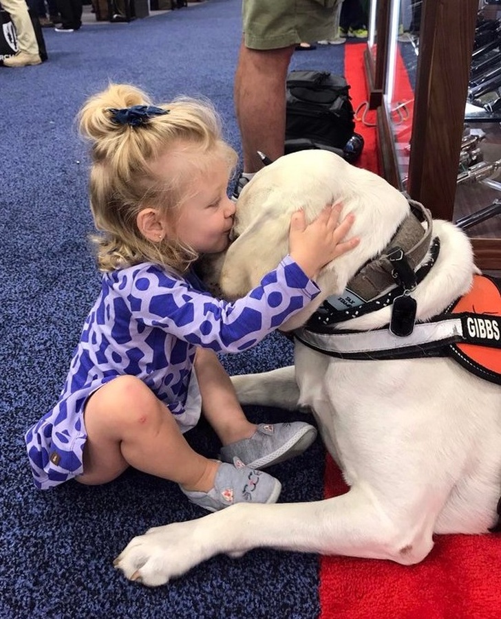 “My daughter was nervous around dogs, and then she met this guy. He let her love on him for 20 minutes and afterward, her fear was gone.”
