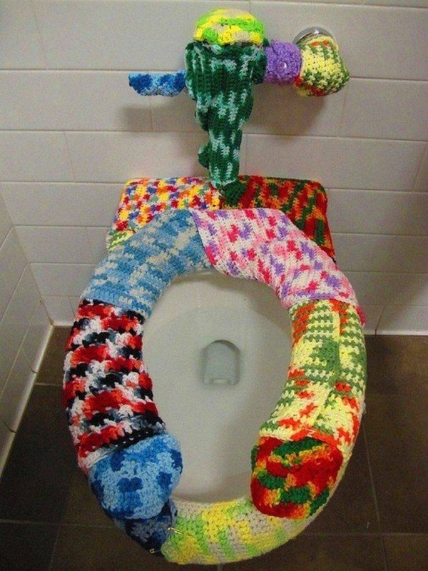 crochet toilet seat cover