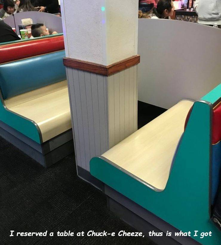 table - I reserved a table at Chucke Cheeze, thus is what I got