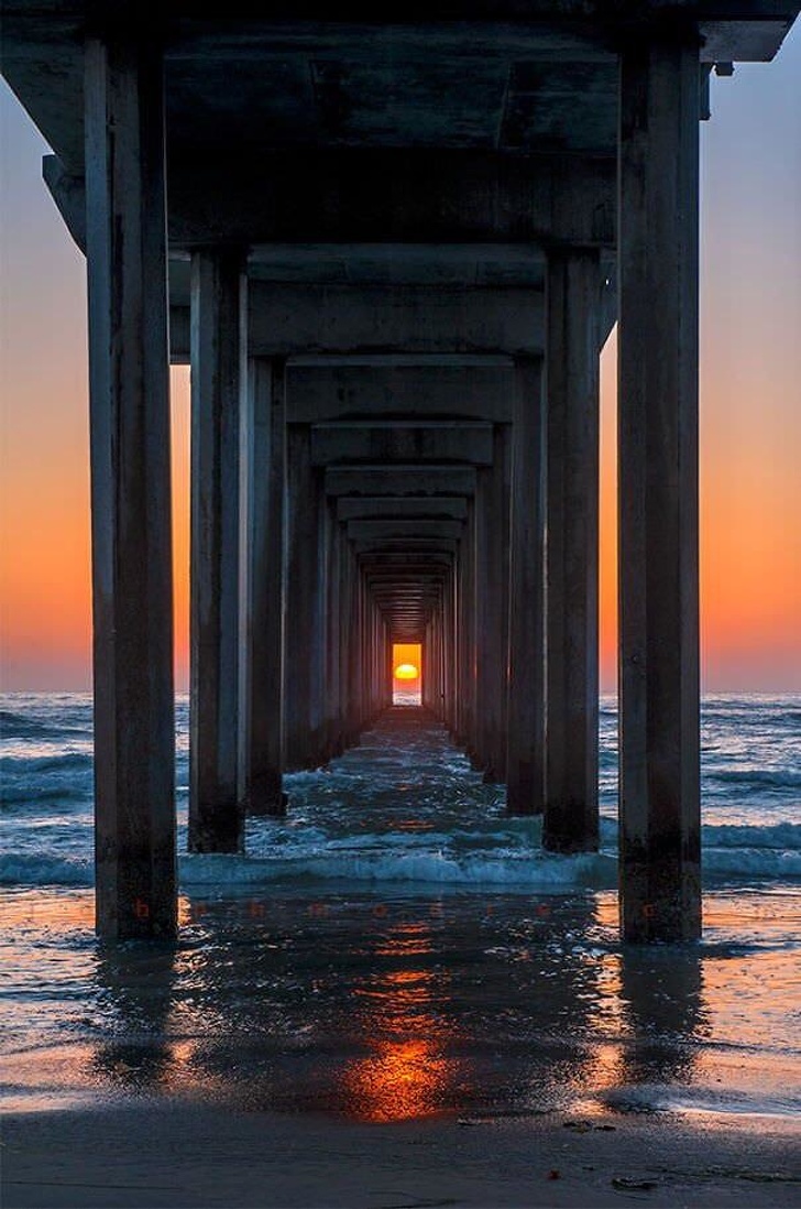 perspective photography pier