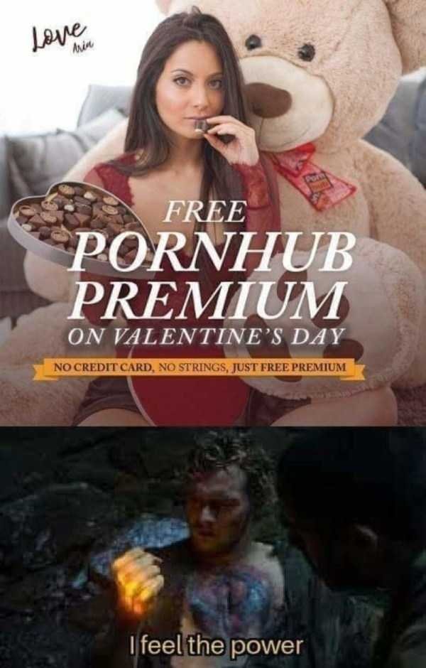 memes - free pornhub premium on valentines day - Love You Free Pornhub Premium On Valentine'S Day No Credit Card, No Strings, Just Free Premium I feel the power