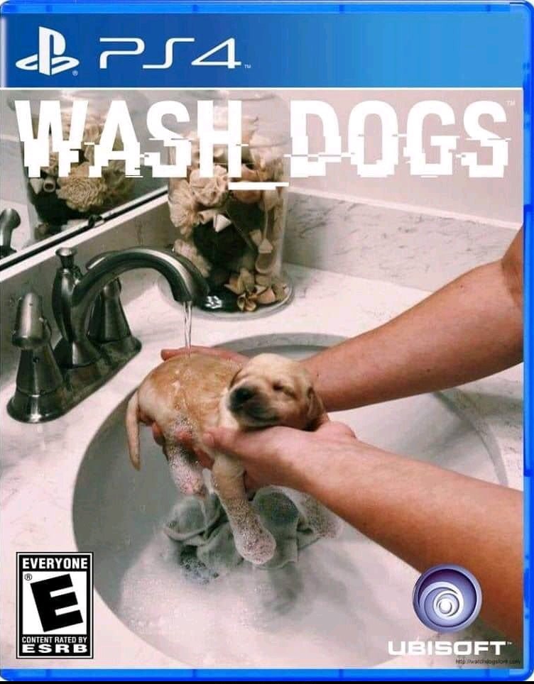 memes - wash dogs - B PS4 Wash Dogs Everyone Content Rated By Esrb Ubisoft pathogo