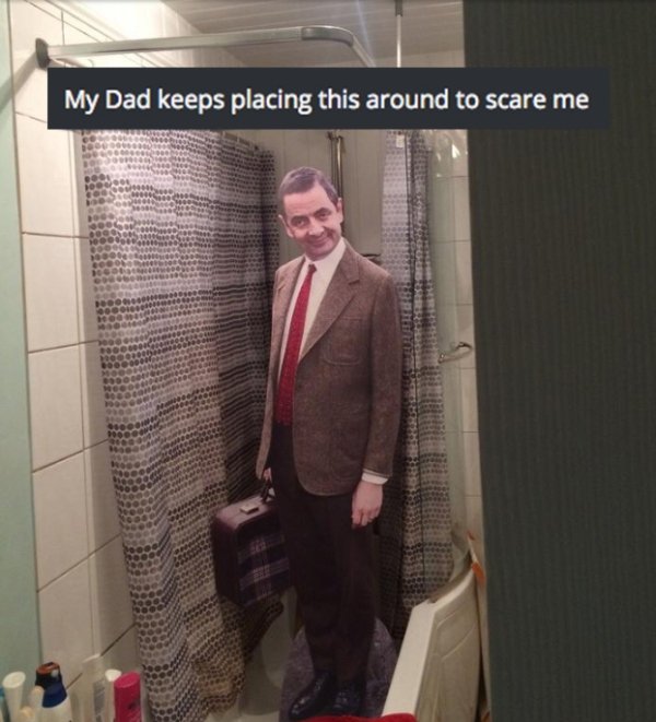funny cardboard cutout - My Dad keeps placing this around to scare me