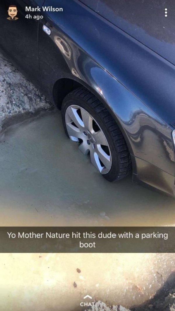 alloy wheel - Mark Wilson 4h ago Yo Mother Nature hit this dude with a parking boot Chat