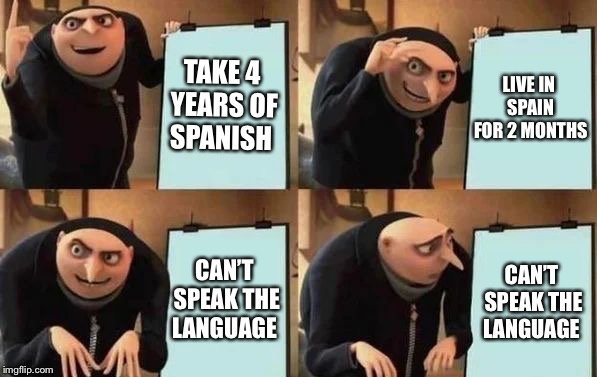 memes - reddit cake day memes - Take 4 Years Of Spanish Live In Spain For 2 Months Cant Speak The Language Cant Speak The Language imgflip.com