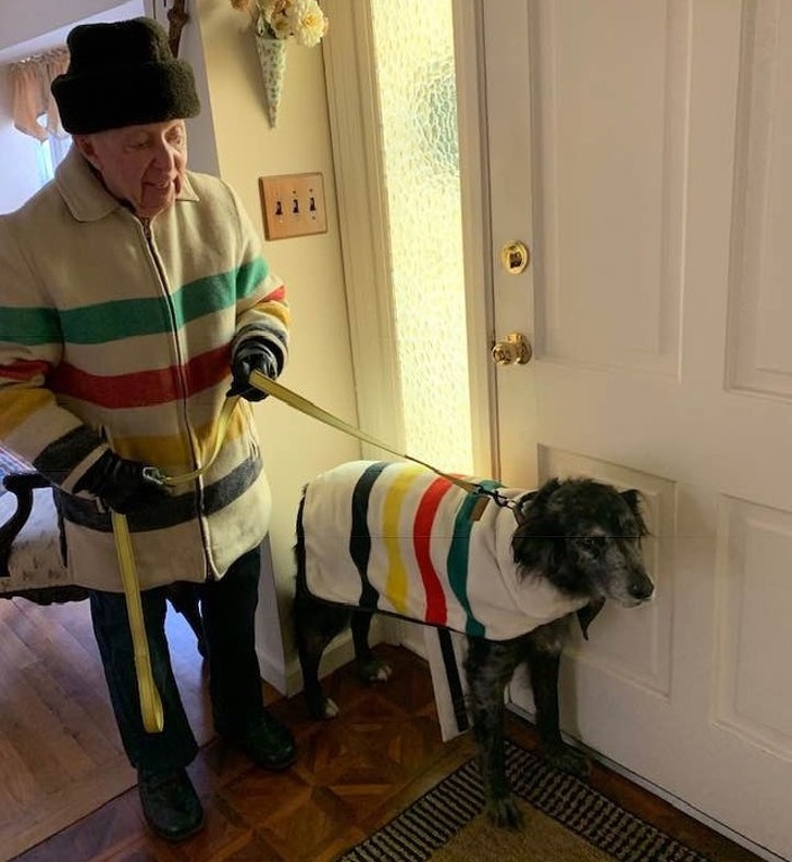 “My Grandpa and his old friend Wynton braving the cold”