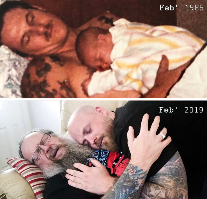 “My dad and I recreated a tender moment 34 years later.”