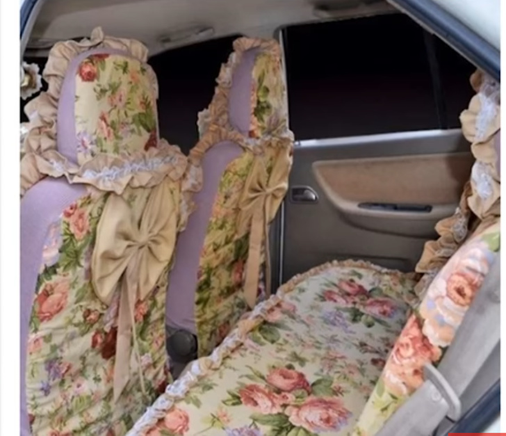 When you ask your granny to make car seat covers