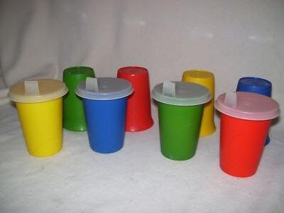 vintage tupperware sippy cups