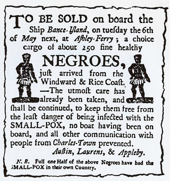slave - To Be Sold on board the Ship Bance. Yand, on tueday the 6th of May next, at AfbleyFerry; a choice cargo of about 250 fine healthy 9 Negroes, 2 jut arrived from the Windward & Rice Coat. The utmot care has bere already been taken, and a hall be con