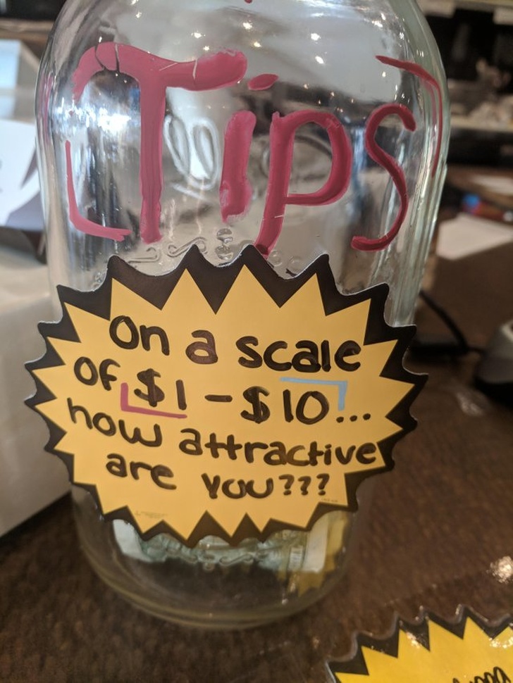 “The tip jar at a local coffee shop”