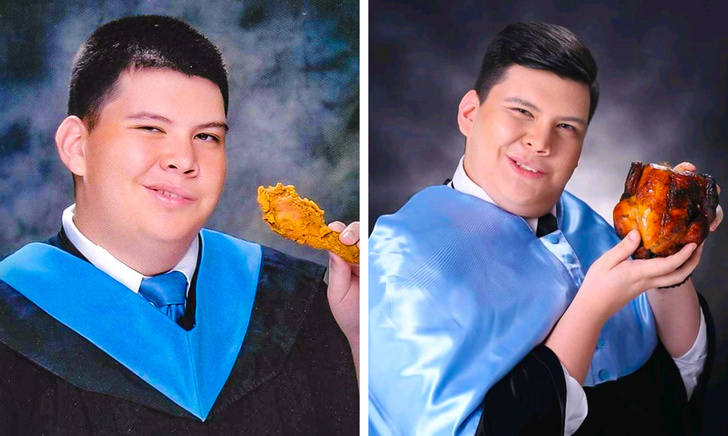“My friend graduated with chicken, again.”