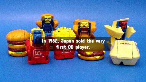 original happy meal toys - In 1982, Japan sold the very first Cd player.