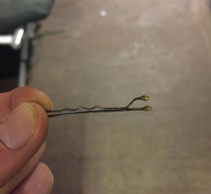 “300 miles away from my wife and I’m still finding her hairpins! Anyone else get this.”