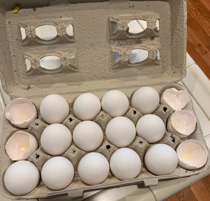 “The way my wife ‘disposes’ of eggshells”