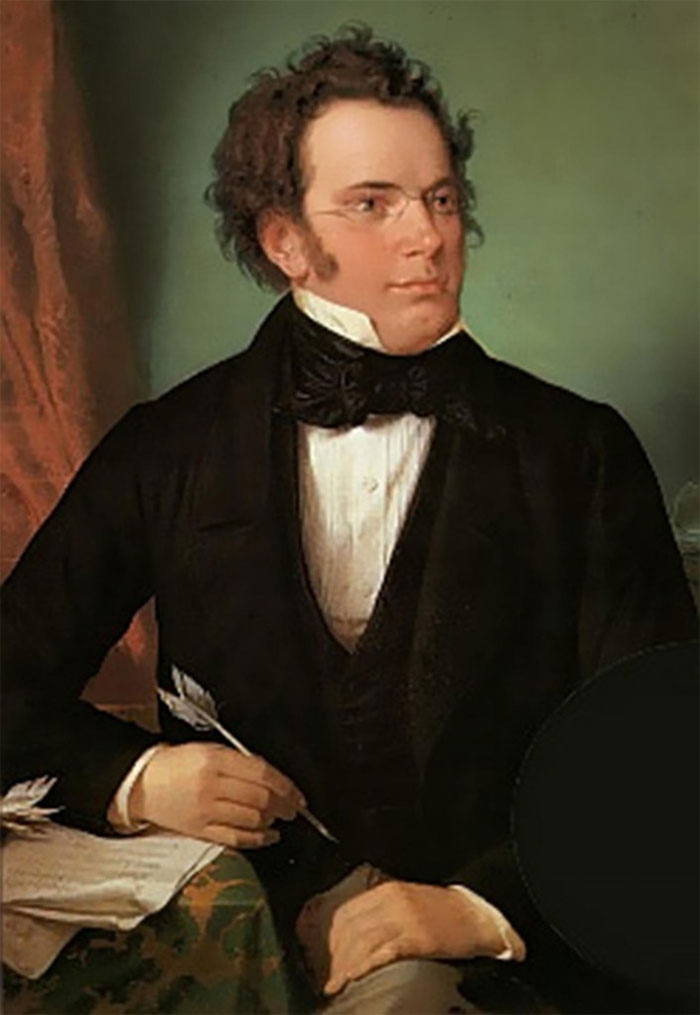 The elegant, sensitive Franz Schubert is mostly known because of the Ave Maria, that he famously composed. Yet, he had a problem - his sight was bad and he was required to wear glasses, which he dutifully did. Literally. All the time. He even slept with his glasses on.