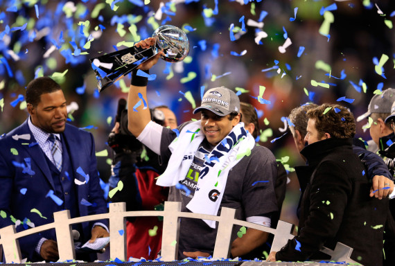 This is the Super Bowl confetti shaped like the Lombardi trophy.