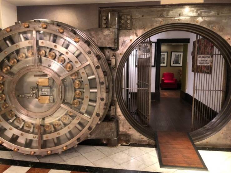 “My hotel from this weekend used to be a bank. They turned the vault into a bar!”