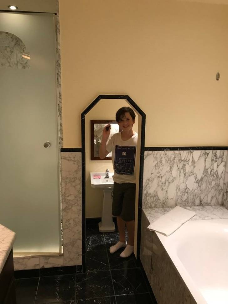 At the Europa Park Hotel in Germany there is a tiny children’s bathroom in the bathroom.