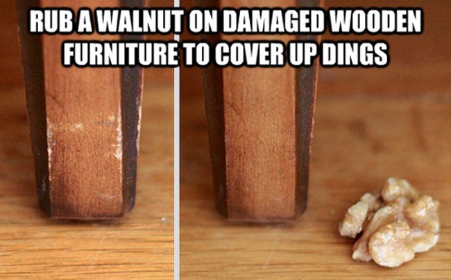 success kid meme - Rub A Walnut On Damaged Wooden Furniture To Cover Up Dings